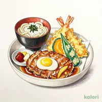お昼の彩り和膳（ひれかつ煮）