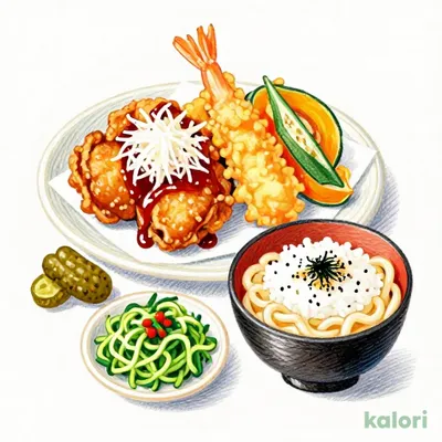 お昼の彩り和膳（竜田揚げおろしポン酢）