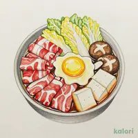 牛カルビすき焼き鍋（お肉ダブル）