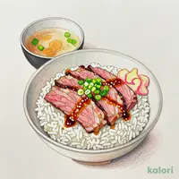 赤身ローストビーフ丼味噌汁セット