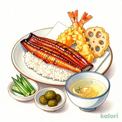 うな重小天ぷら膳（お吸い物・お新香付・小鉢付）