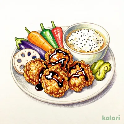 若鶏と彩り野菜の黒酢あんランチ（若鶏4個）