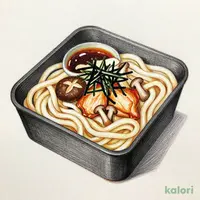 名古屋コーチンときのこの平打ちつけうどん