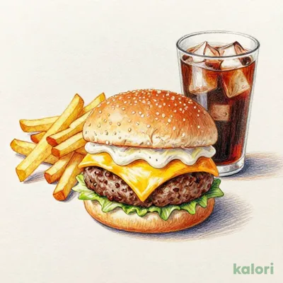 4種のチーズバーガーランチセット